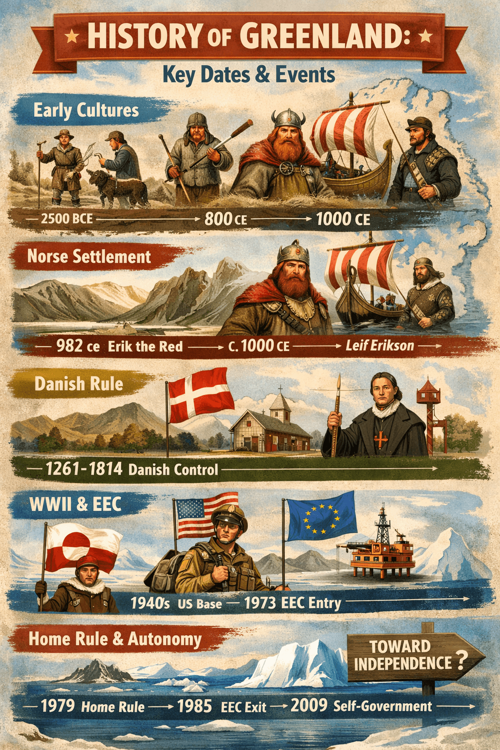 A Brief History of Greenland: Key Dates and Events